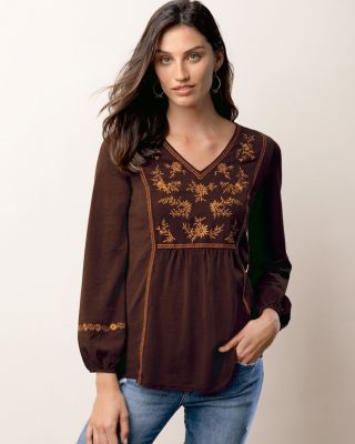 Fleur Embroidered Knit Top | Garnet Hill