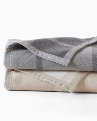 Windowpane Cotton Fleece Blanket and Throw