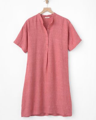 EILEEN FISHER Washed-Organic-Linen Délavé Short-Sleeve Dress