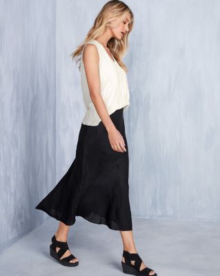 EILEEN FISHER Organic-Handkerchief-Linen Flared Skirt - Regular