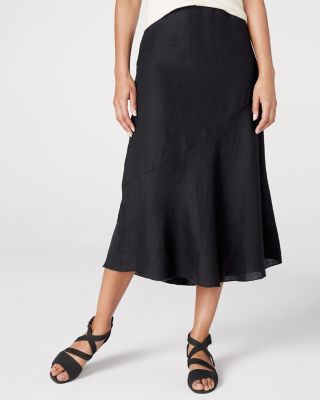 Eileen fisher white linen skirt sale