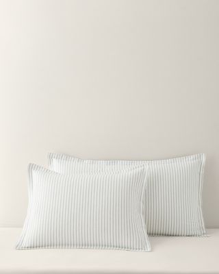 Cozy Ticking Organic-Cotton Flannel Shams | Garnet Hill