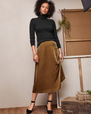 Velvet midi skirt outfit sale