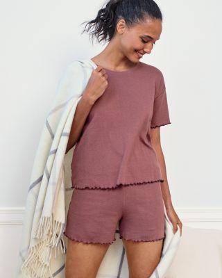 Modern Texture Knit Shorty Pajamas Garnet Hill