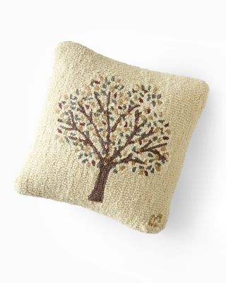 Autumn Tree Hooked Wool Pillow Hill