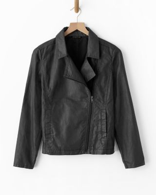 Eileen fisher waxed moto jacket on sale