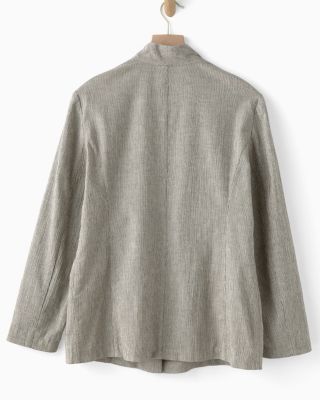 EILEEN FISHER Organic-Cotton & Linen Ticking-Stripe Jacket