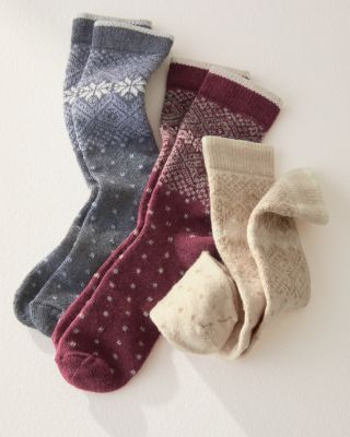 Dear Denier Ellen Recycled Wool Cashmere Blend Fairisle Socks