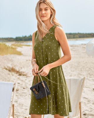 garnet hill button front knit tank dress Button-Front Knit Tank Dress