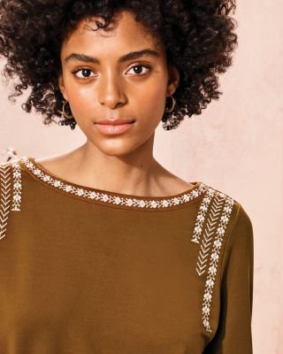 knit dress pockets Women's Let It Play Out Green Knit Contrast Detail V-Neck Short Sleeve Midi Dress | Size: L