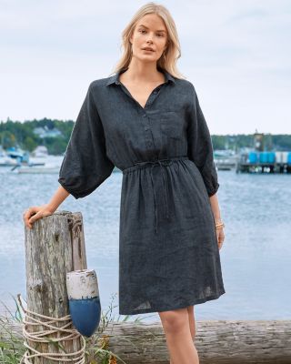 Lightweight Linen Batwing Dress