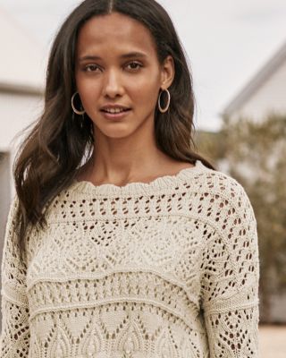 Crochet Knit Sweater | Garnet Hill