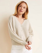 Ribbed Cashmere Cropped Cardigan