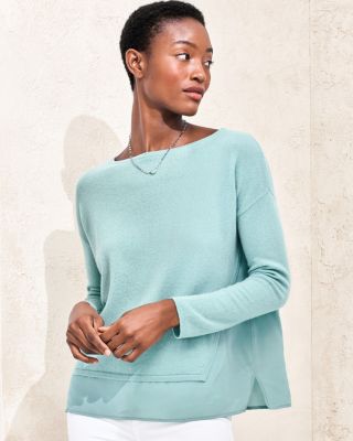 Silk-Trimmed Cashmere Sweater | Garnet Hill