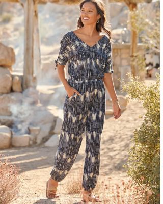 Tie best sale sleeve jumpsuit