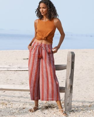 Shimmering Cropped Palazzo Pants | Garnet Hill