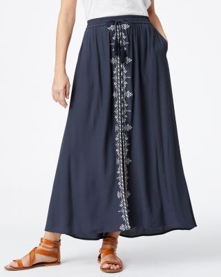 Button front outlet maxi skirt