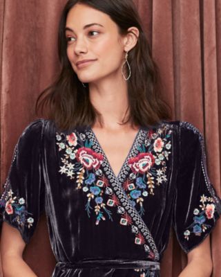 Johnny Was Isadora Velvet Dress | Garnet Hill