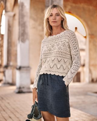 Essential Linen Pull-On Skirt | Garnet Hill