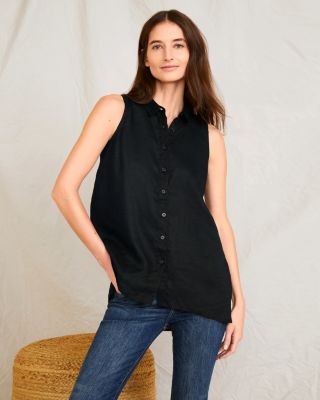 Easy Linen Button-Down Tank | Garnet Hill