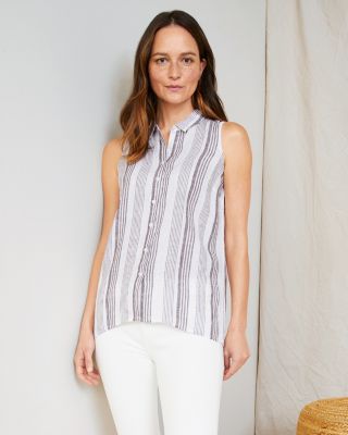 Easy Linen Button-Down Tank | Garnet Hill
