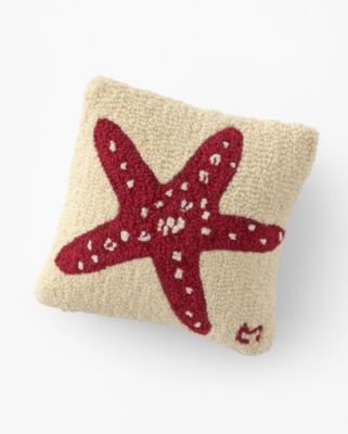 Starfish Hooked Wool Pillow Hill