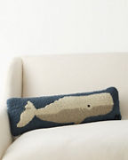 Whale Hooked Wool Pillow