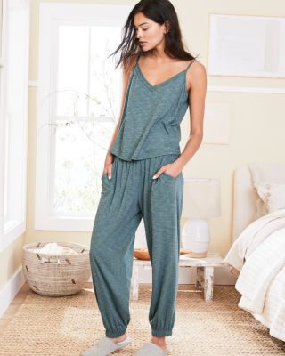 Oasis Gathered Knit Pajama Pants | Garnet Hill