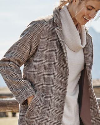 Pleat-Back Wool Coat | Garnet Hill