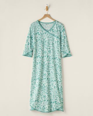 Asian Wrap Organic-Cotton Midi Gown