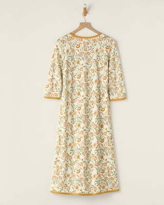 Asian Wrap Organic-Cotton Midi Gown | Garnet Hill