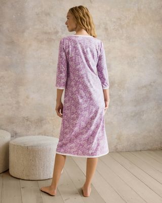 Asian Wrap Organic-Cotton Midi Gown | Garnet Hill