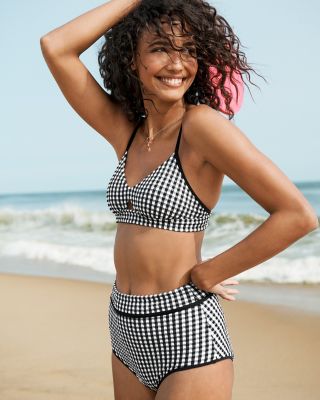 Seafolly Check-In Bralette and High-Waisted Bikini Bottom