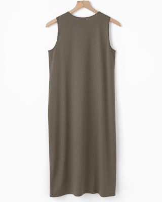 EILEEN FISHER Viscose Jersey Crew-Neck Midi Sleeveless Dress - Petite |  Garnet Hill