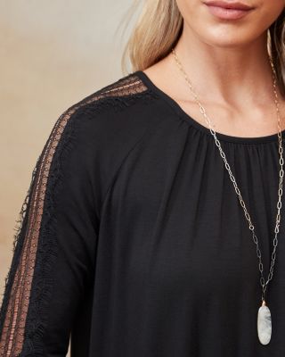 Luna Lace-Inset Knit Dress | Garnet Hill