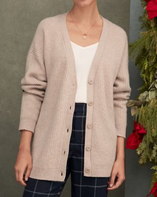 Oversized Cashmere Boyfriend Cardigan Garnet Hill