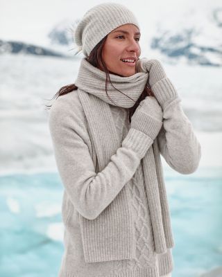 Cashmere Ribbed Scarf | Garnet Hill
