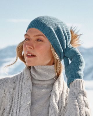 Garnet hill cashmere beanie Cashmere Ribbed Hat | Garnet Hill main image 2
