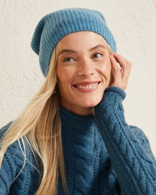 Cashmere Ribbed Hat | Garnet Hill