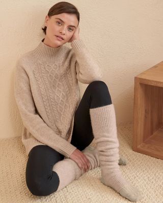 Brushed-Cashmere Leg Warmers | Garnet Hill