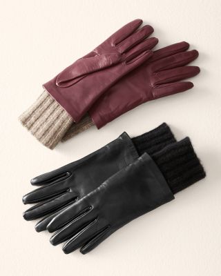 Cashmere-Lined Leather Gloves | Garnet Hill