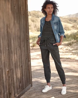 Salt-Washed Chino Joggers | Garnet Hill