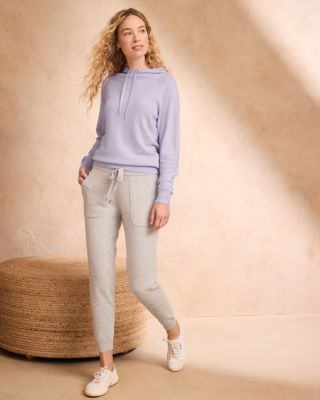 Ladies Cashmere Joggers Pants in Light grey