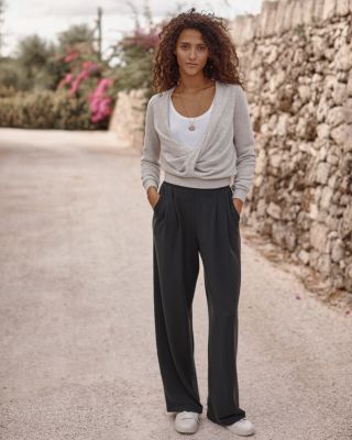 Wide Leg Comfort Trousers Garnet Hill