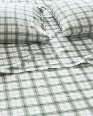 Cozy Ticking Organic-Cotton Flannel Sheets