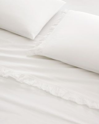 Ruffle-trimmed King/Queen Duvet Cover Set