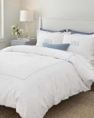 Signature Vine Embroidered Percale Duvet Cover