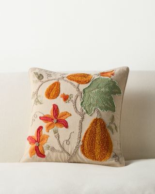 Fall Leaves Embroidered Pillow Cover