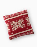 Red Snowflake Knit Pillow Cover