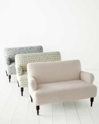 Upholstered settee on sale